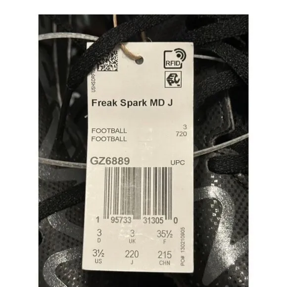 Adidas Freak Spark MD Cleat Unisex Youth Child Kid Football Shoe Size 3.5 NEW WT