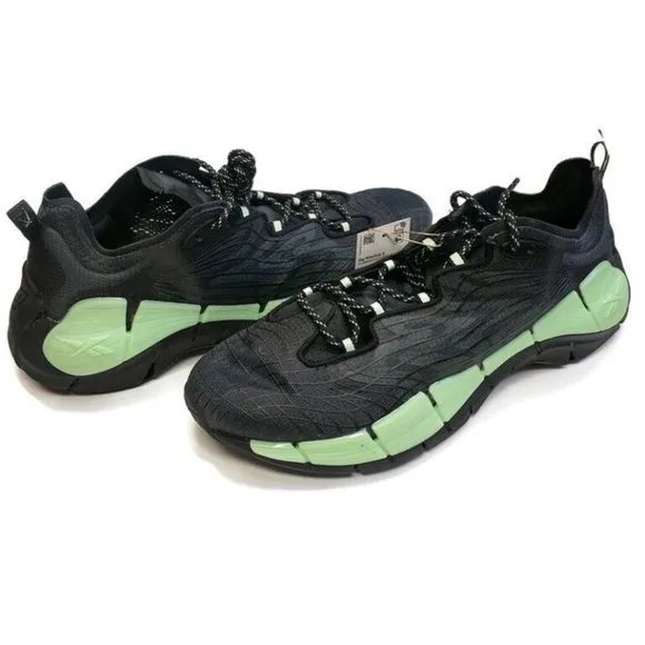 Reebok Zig Kinetica II Running Shoes Mens Size 10 G58281 Core Black Green Volt
